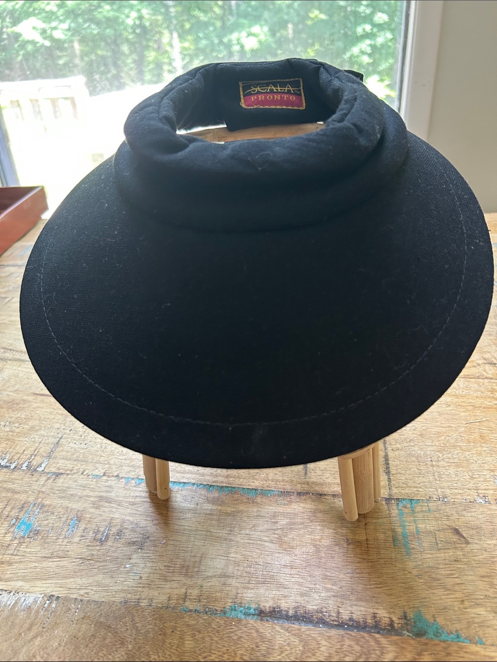 Scala Black  Bow Visor Hat